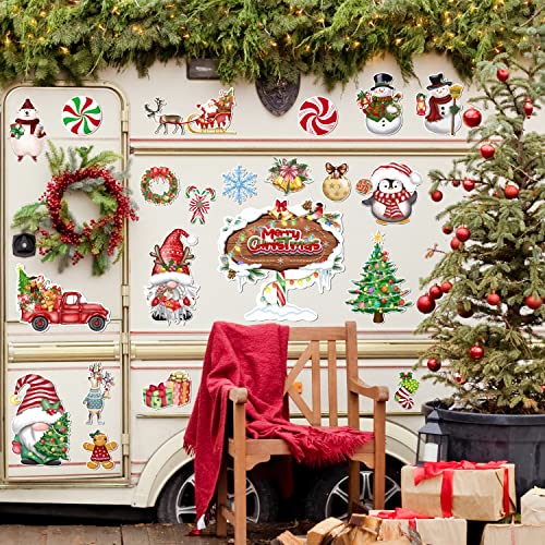 WHYMEO Christmas Refrigerator Magnets Set – 22Pcs Seasonal Door Decals