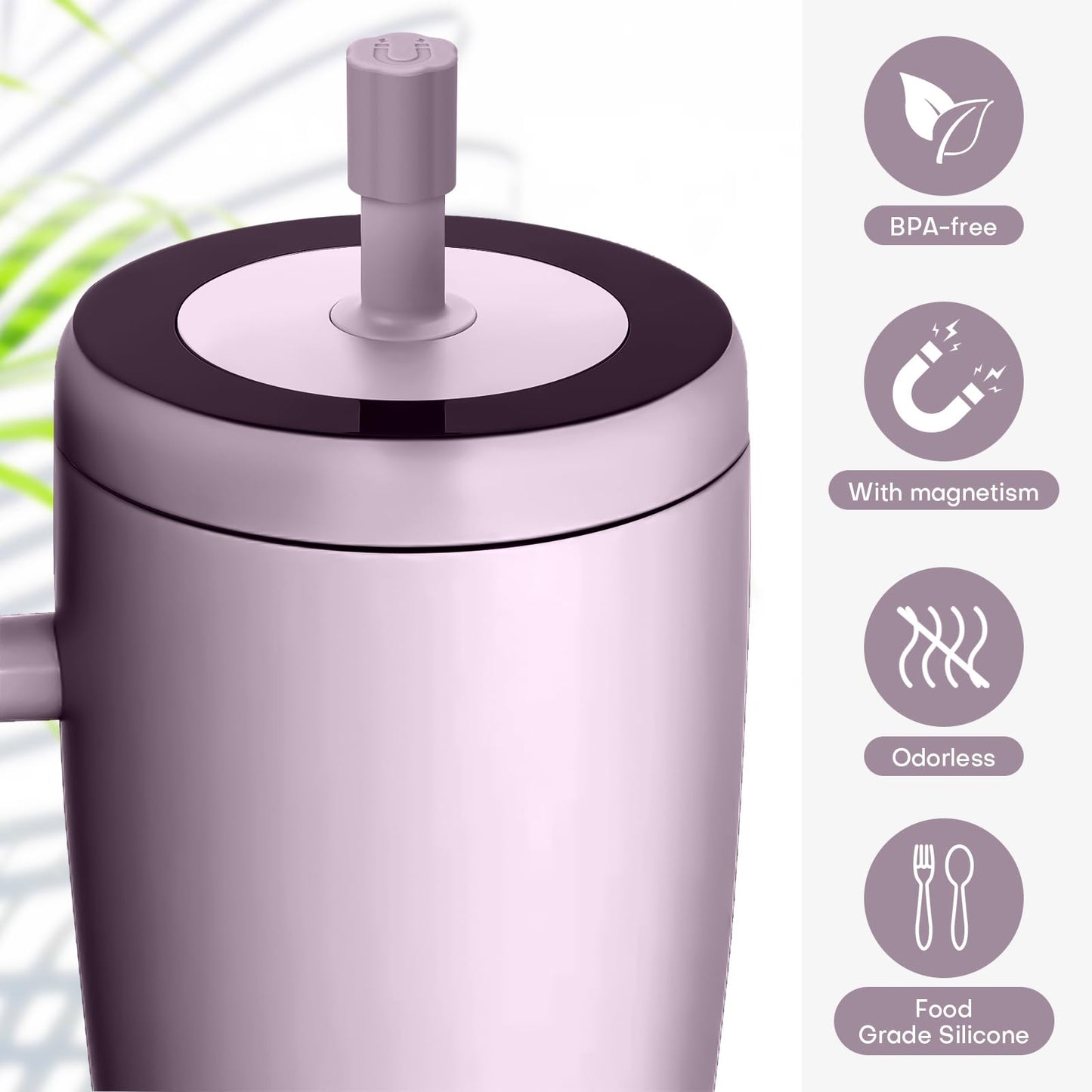 Rolitwils 2 Pack Magnetic Straw Cover, Silicone Leakproof Straw Protector for Tumbler, Compatible with Era/Resa, Drinkware Accessory