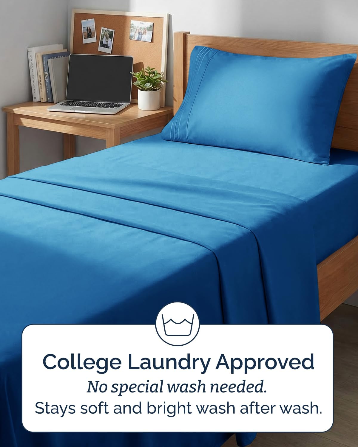Royal Blue Twin XL Sheet Set by [Brand Name] - Comfy, Breathable & Cooling 3-Piece Bedding - Deep Pockets, Soft & Wrinkle-Free