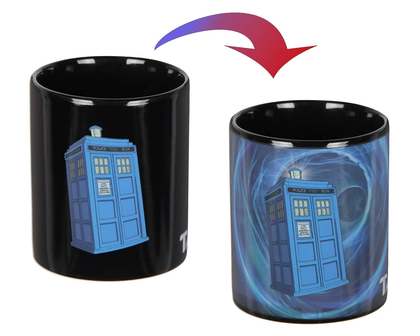 Seven Times Six Doctor Who TARDIS Vortex Heat Reactive Color Changing Tea Coffee Mug Cup