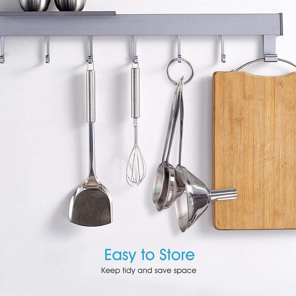 Toncoo 3-in-1 Kitchen Funnel Set - Premium Food Grade Stainless Steel for Bottles & Spices