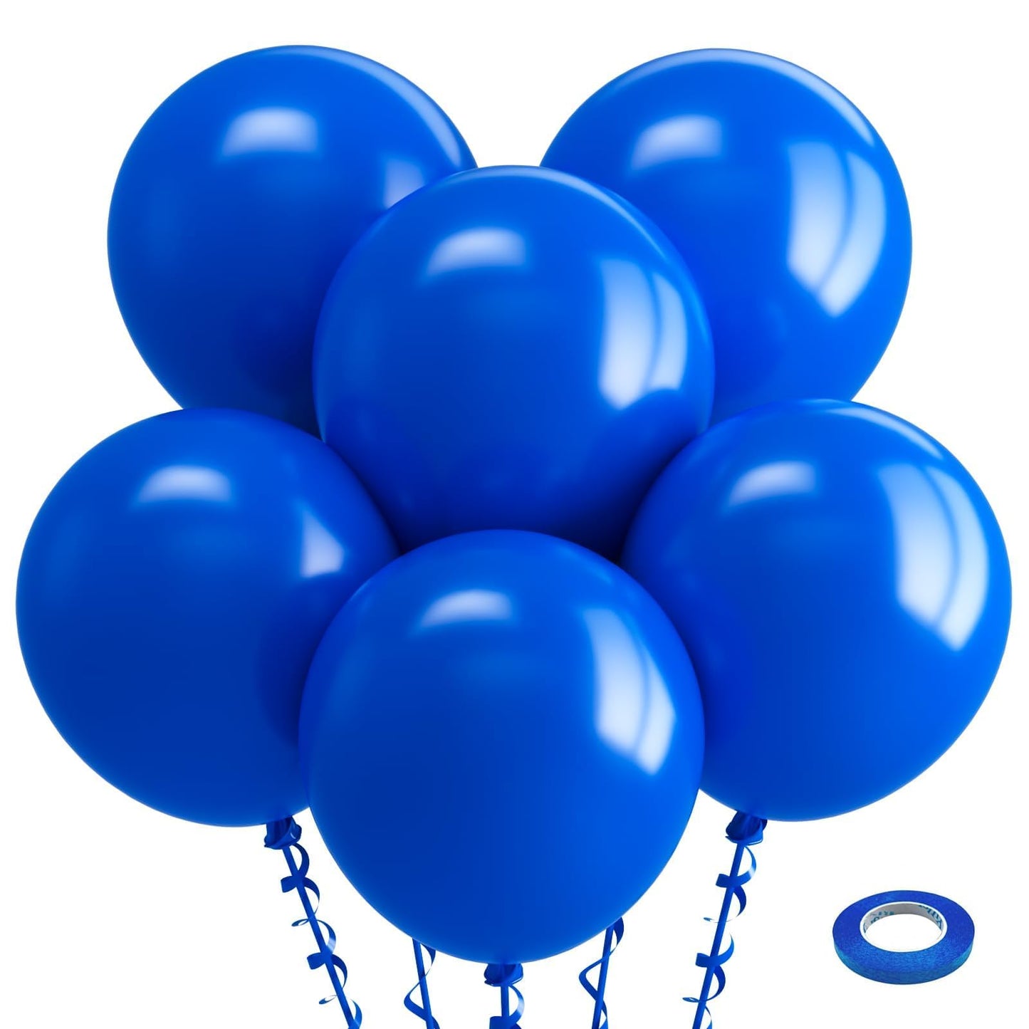Bezente Royal Blue Balloons 18 Inch - 30 Pack Large Thick Big Round Royal Blue Latex Balloon for Birthday Bridal Shower Graduation Baseball Nautical Party Decorations