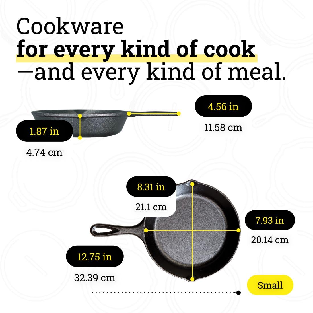 Lodge Seasoned Cast Iron Skillet Set 8, 10.25 & 12 Inches - PFAS-Free, Non-Toxic Cookware - Use with an Oven, Stove, Grill, or Campfire - Naturally Non-Stick & Oven Safe