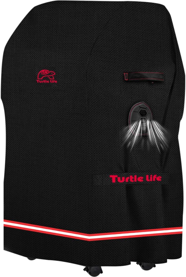 Turtle Life BBQ Grill Cover - 32 Inch Heavy Duty Waterproof Cover for 2 Burner Gas Grills | Black
