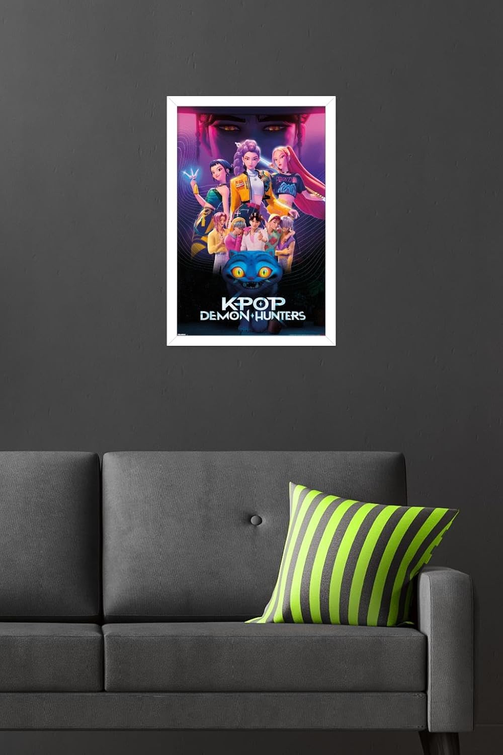 Netflix KPop Demon Hunters Wall Poster - Framed 22.4L x 14.7W, Perfect for Fans