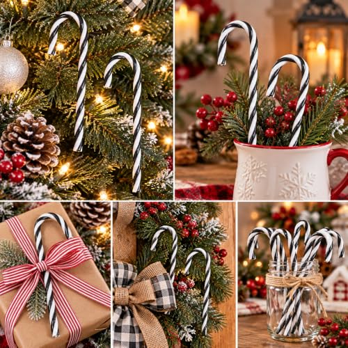 Fansenuo 32Pcs 12cm Black & White Christmas Candy Canes No-Hole (No Hole) – 32 plastic ornaments