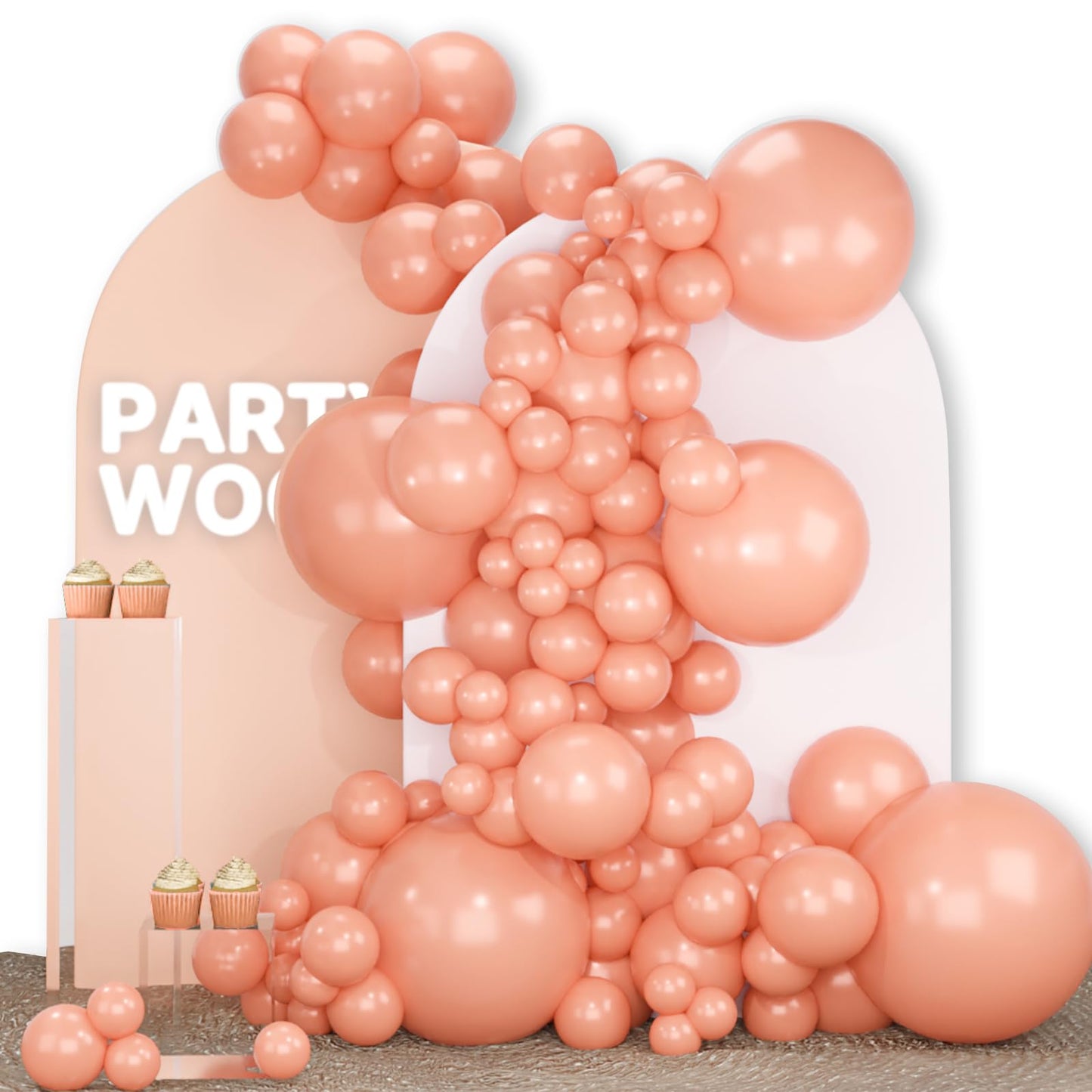 PartyWoo Peach Balloons 140pcs Different Sizes of 18 12 10 5 Inch Light Orange Blush Pink Latex Balloon Arch Kit for Wedding Bridal Shower Baby Shower Birthday Party Decorations Orange-Y21