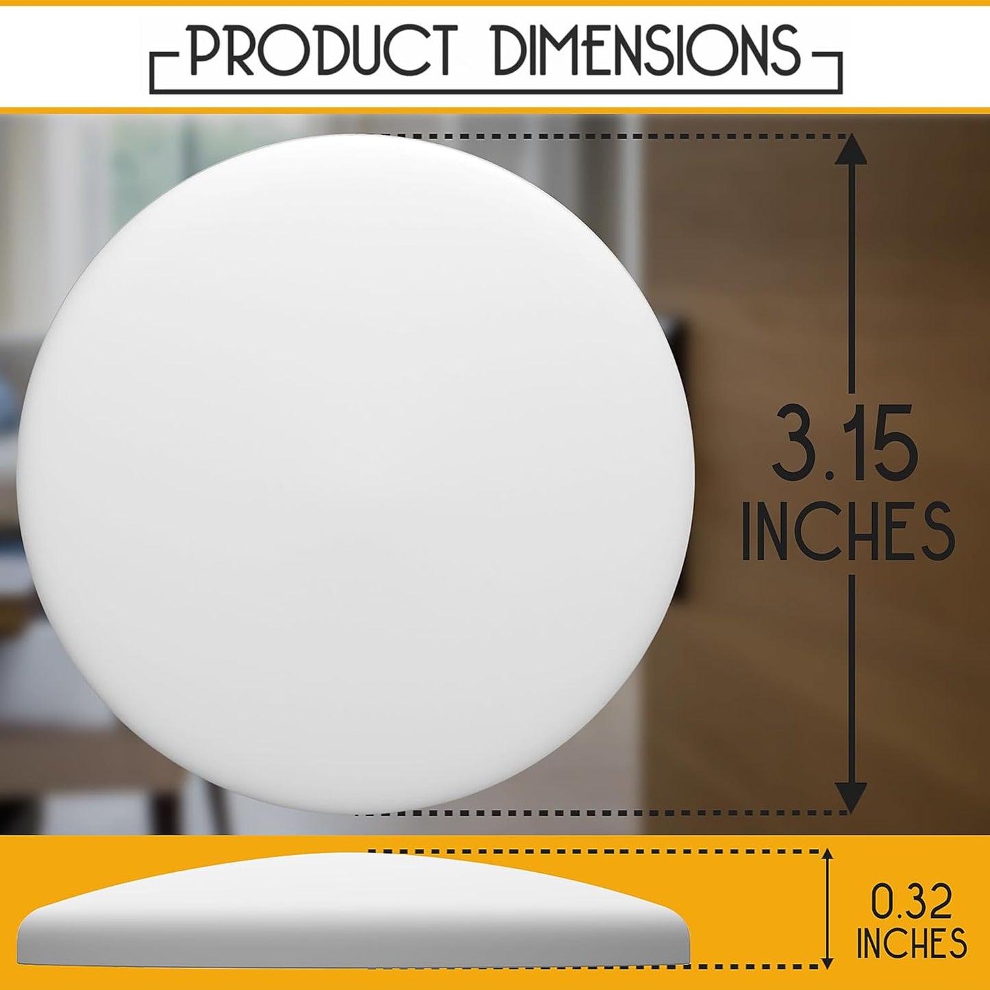 Skiennix Door Stoppers - Large 3.15" Silicone Wall Protectors - Strong Adhesive & Shock Absorbent - 4 Pack - White