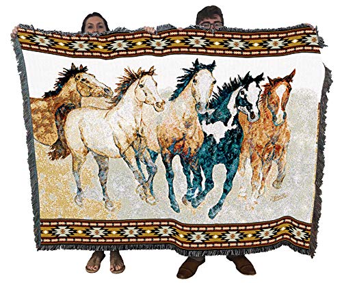 Stepping Out Blanket by Pure Country Weavers - John Saunders Cotton Throw (72x54) Made in USA