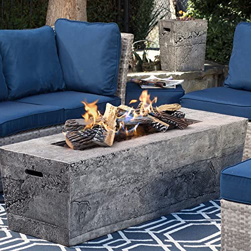Large Ceramic Gas Fireplace Logs Set of 10 - Realistic Firewood for Indoor & Outdoor Firepits
