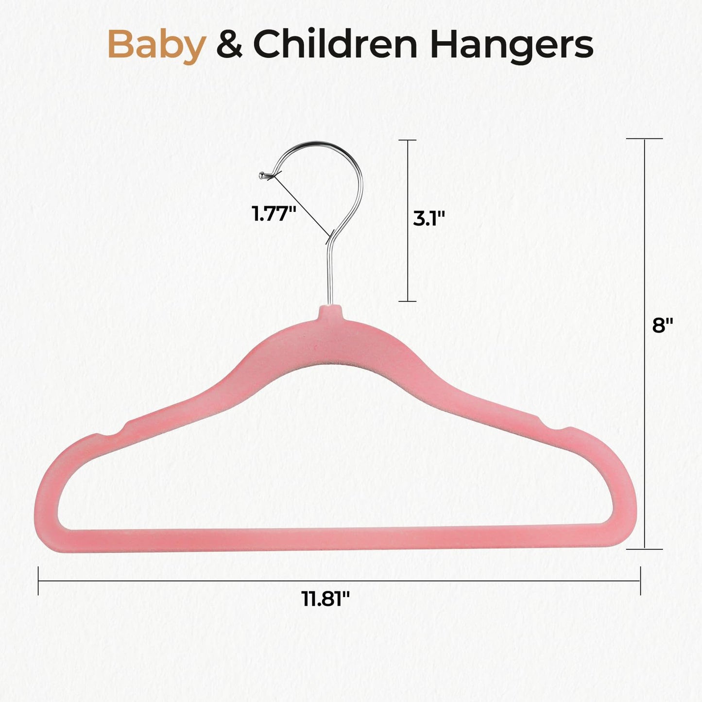 GoodtoU Kids Hangers Velvet 50 Pack 14" - Kids Felt Hangers Non Slip Toddler Hanger Childrens Hanger for Kid