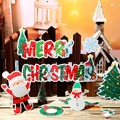Yinder 12-Pack Christmas Refrigerator Magnets Set - Snowman, Santa, Tree & More