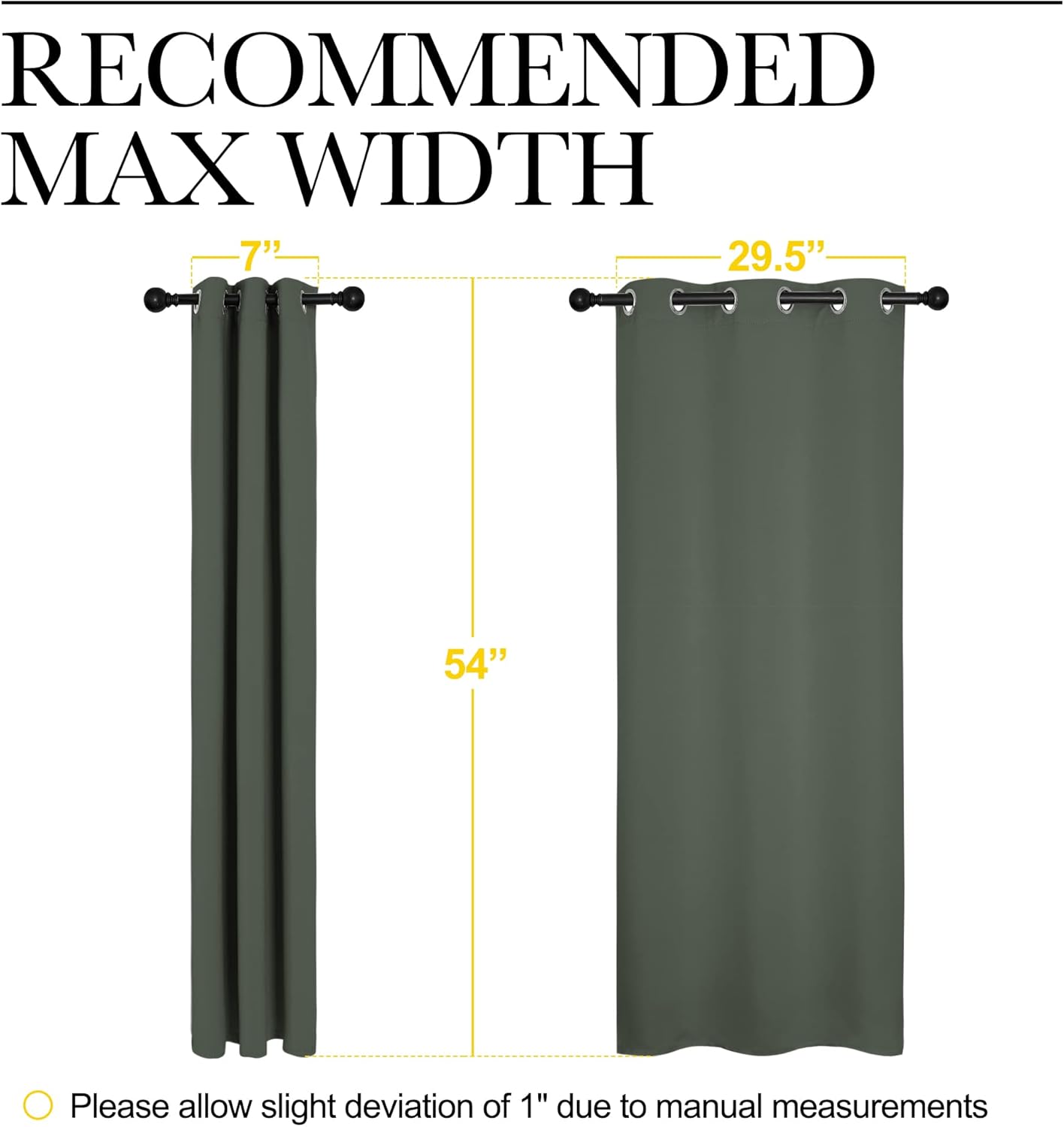 NICETOWN Blackout Curtains - Thermal Insulated Grommet Drapes for Kids Room | Dark Mallard, Set of 2 (34" x 54")