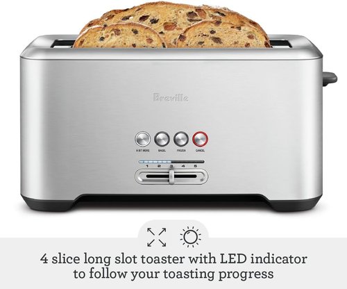 Breville BTA730XL 4-Slice Toaster - Bit More Functionality in Brushed Stainless Steel