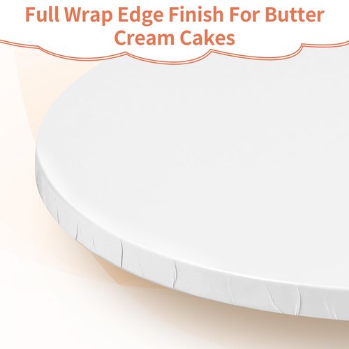 Cake Boards 12 Inch Round - Sturdy 1/2 Inch Cake Drum, 12 Inch Cake Boards,Corrugated Cake Base Cake Drums for Multi-Layer Cakes, White, 2 Pcs