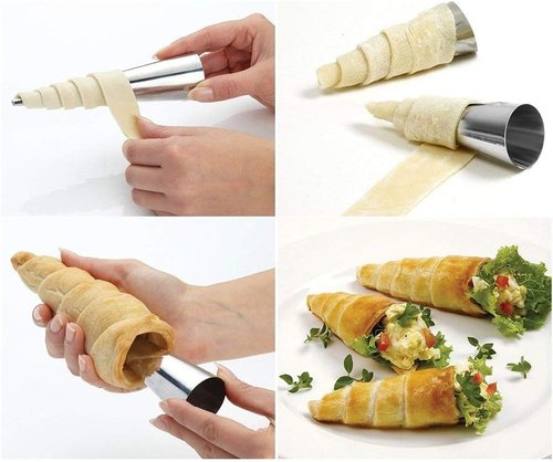 FantasyDay Non-Stick Cream Horn Molds - 5-Inch Stainless Steel Cannoli Tubes Kit, Pack of 20