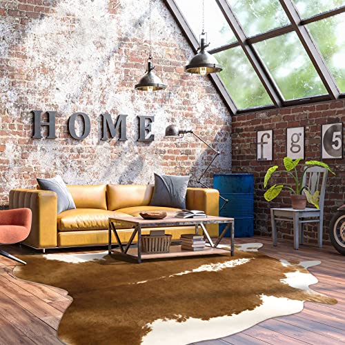 BENRON Faux Cowhide Rug, Cow Print Rug for Living Room Bedroom