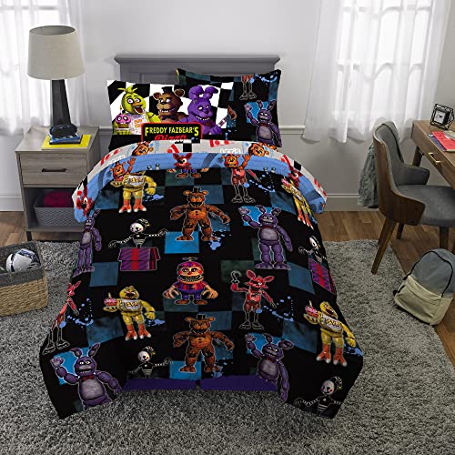 Franco Kids FNAF Twin Comforter Bedding Set - Super Soft, 5 Piece
