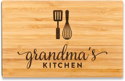 Personalized Bamboo Cutting Board - 9.5x6 Inch Engraved Gift for Grandma's Kitchen