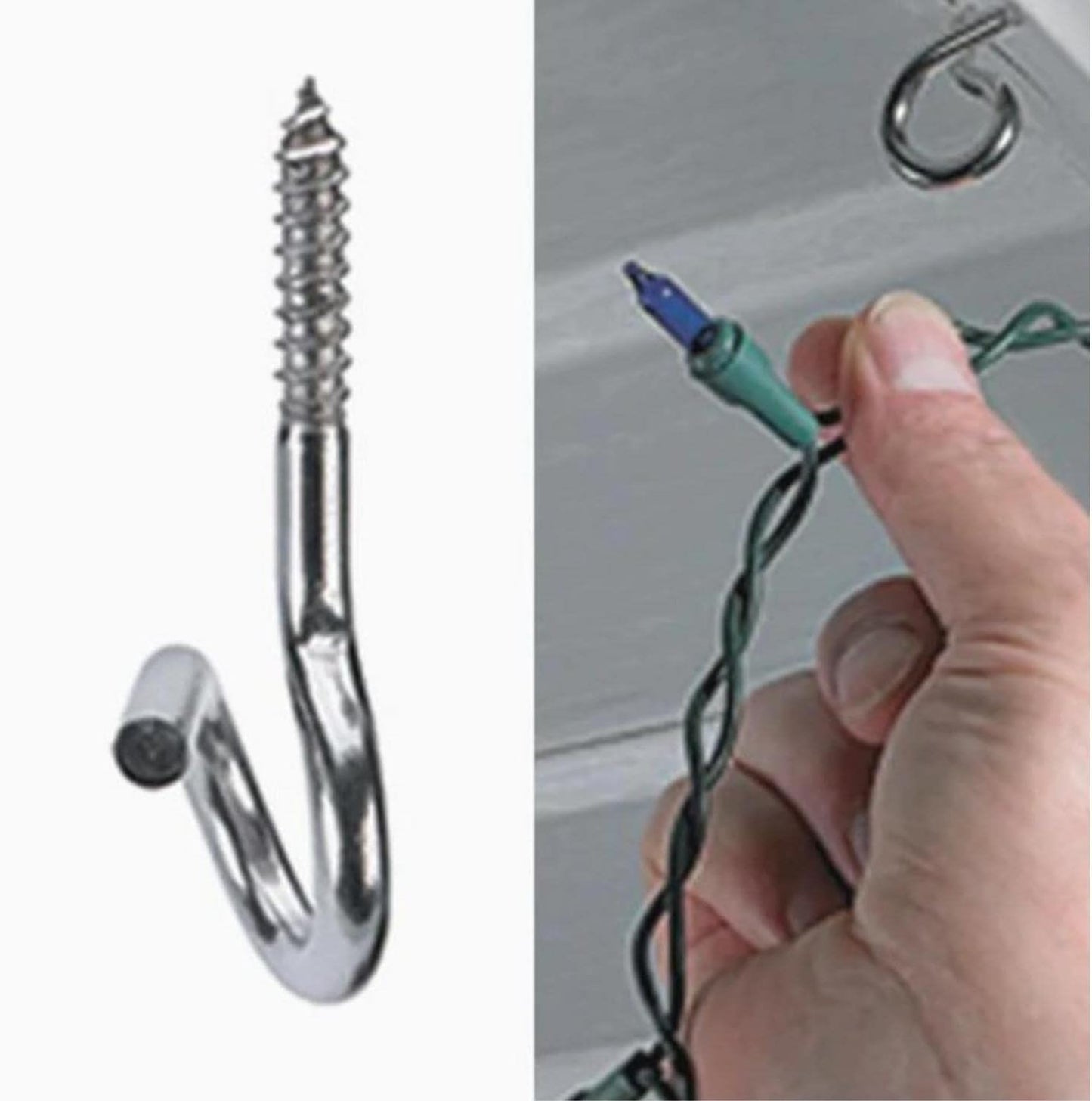 20-Pack Stainless Steel Christmas Lights Hanger Hooks | Durable & Easy to Use