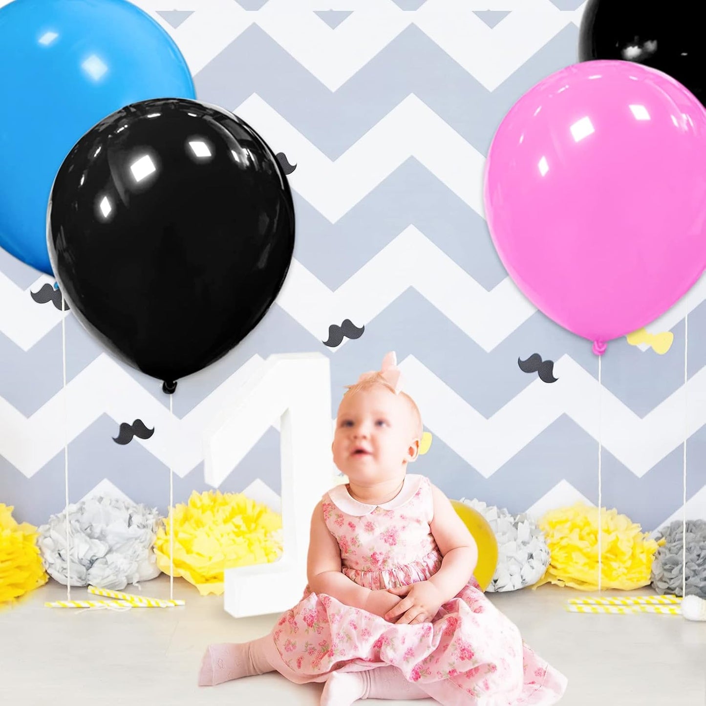 Skiennix 18-Inch Black Big Balloons - 32 Pcs Round Latex Party Decorations for Birthdays & Weddings