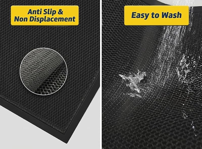 Heavy-Duty Meshy Mat Door Mat with Quick-Dry Technology - Black 17x30