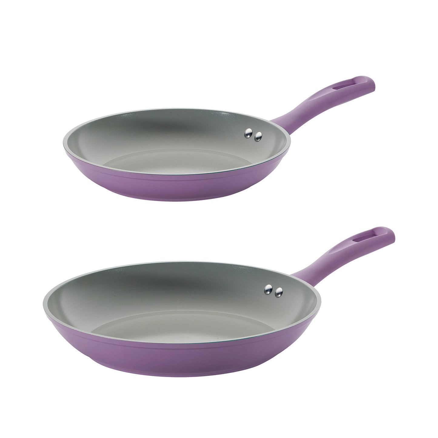 Tramontina Solara 10 & 12-Inch Ceramic Non Stick Frying Pan Set, Heavy-Gauge Aluminum Skillet with Nonstick Coating, Dishwasher and Oven Safe (Purple, 2-Pack)