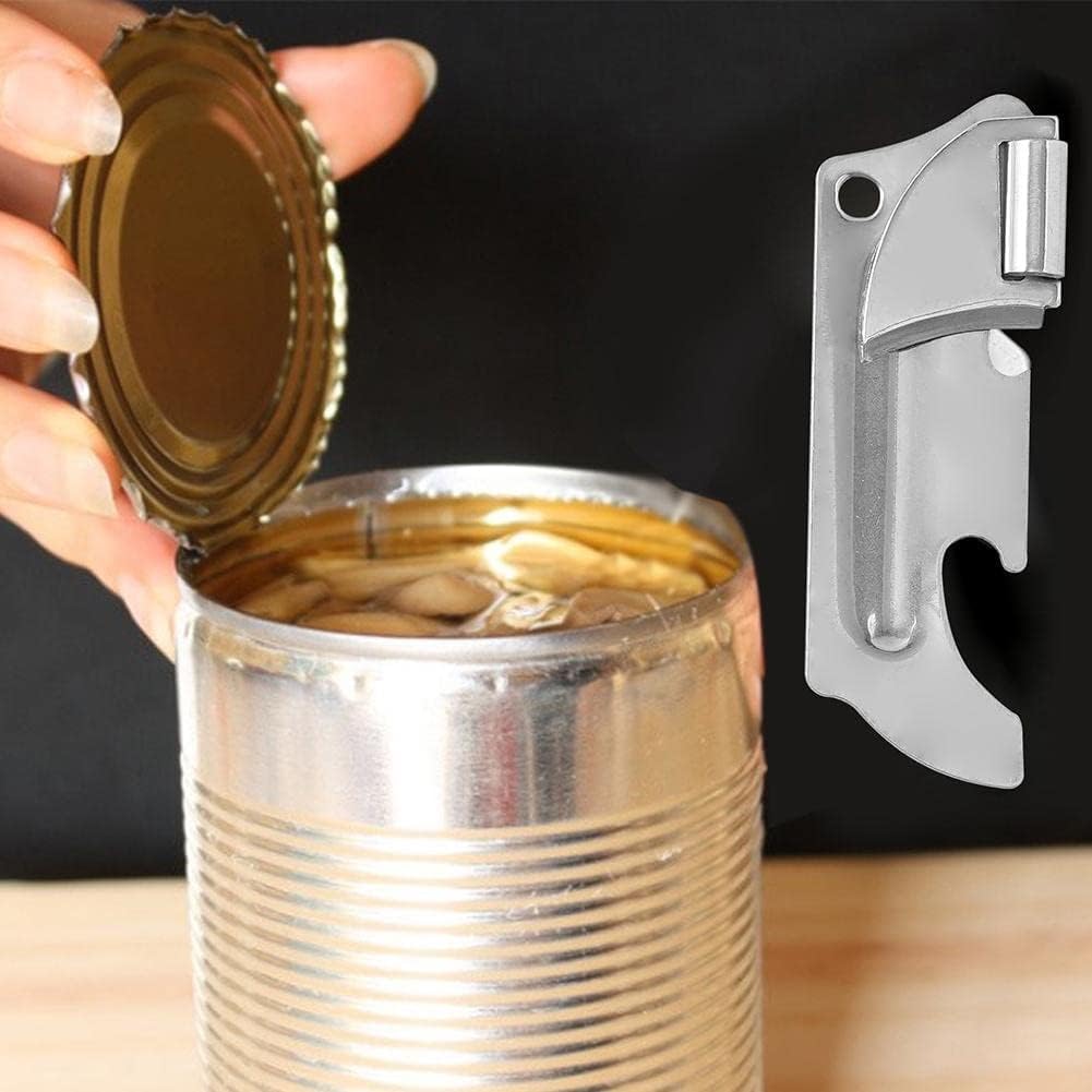 Stainless Steel Military Style Can Opener Keychain, Portable Can Opener for Kitchen, Travel, Camping, Survival
