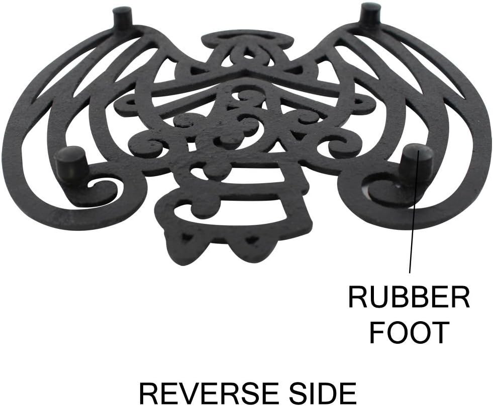 Cast Iron Angel Trivet for Kitchen & Dining Table - Black Decorative Wall Art