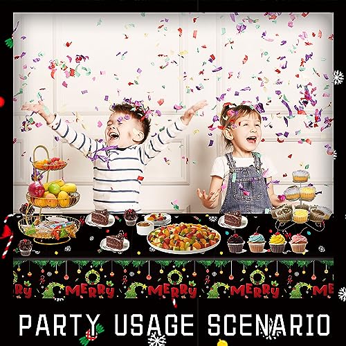 ORNACELE 2-Pack Christmas Waterproof Tablecloths 108x54 Inch Holiday Party Decor