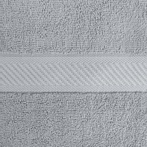 Cool Grey Bath Towels 6 Pack - 24x48 Inches Cotton, Soft & Absorbent