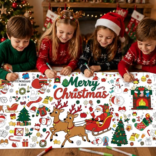 Christmas Giant Coloring Poster Tablecloth - Kids Crafts & Decorations