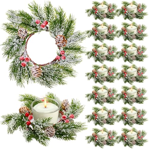 Hotop 16 Pcs 7.87 In Mini Christmas Wreaths for Kitchen Cabinets (8.5 cm inner, 20 cm outer)