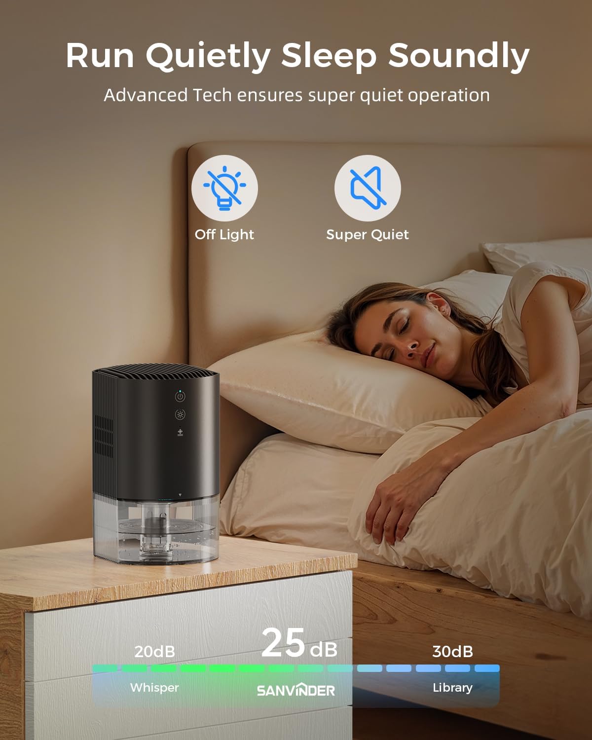 Skiennix Portable Dehumidifier - Ultra Quiet, Energy Saving with Auto Shut Off | 35 OZ for Home, Office, RV