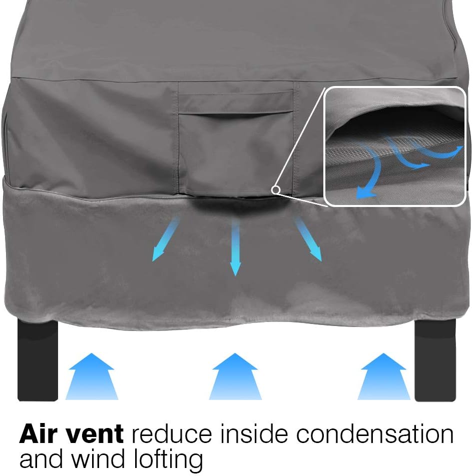 Vailge Patio Chair Covers - Heavy Duty Waterproof Lounge Deep Seat Cover | Large Grey Size
