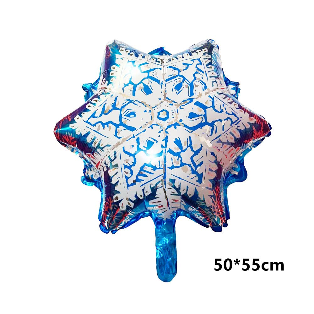 132PCS Ice Snow Queen Metal Balloons Double Layer Snowflake Decorations Balloons Garland Arch Kit For Birthday Baby Shower Winter Wonderland Christmas Home Party Decorations