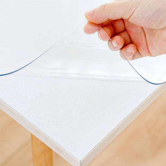 Eisdroma 39 x 79 Inch Clear Table Cover Protector, Clear Table Protector for Dining Room Table, 1.5mm Plastic Table Cover, Waterproof Table Pad for Kitchen, Office