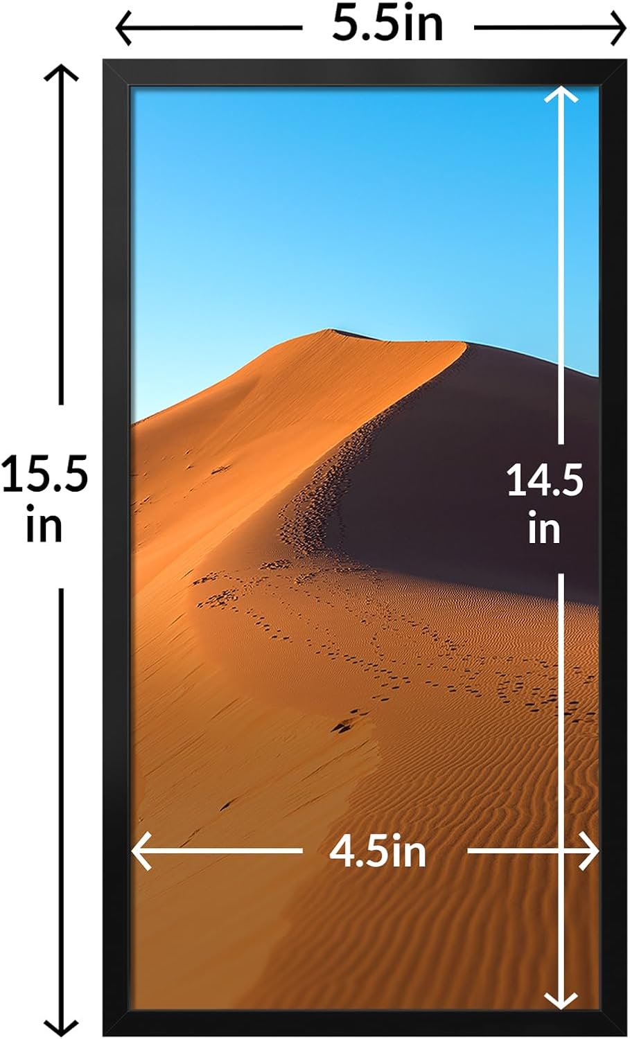 LaVie Home 5x15 Black Picture Frame - HD Plexiglas Wall Display for Vertical or Horizontal Use