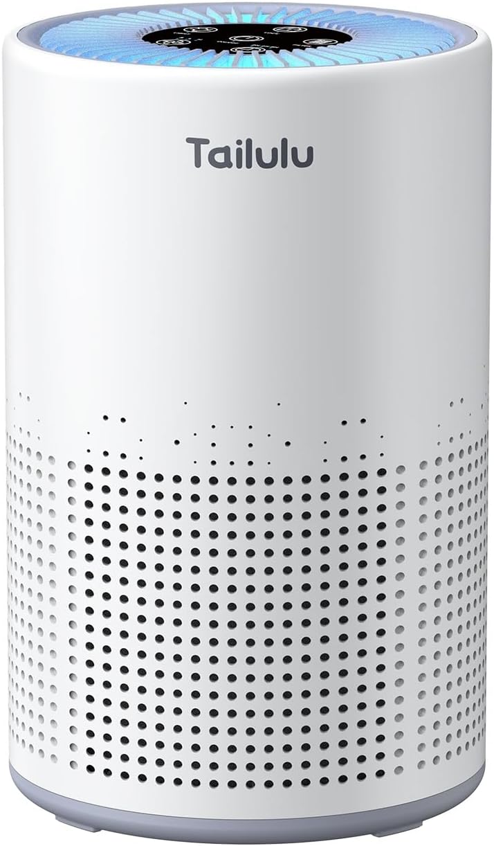 Tailulu H13 True HEPA Air Purifier - Portable 1200 Ft² Odor & Dust Cleaner with 12dB Sleep Mode & Timer