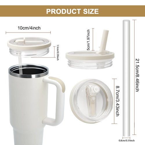 2 Pack 40 oz Leak Proof Lid for Stanley Quencher, 40 oz Tumbler Flip Straw Lid Spill Proof Reusable Tumbler Cover Compatible with 40oz Stanley Cup Accessories
