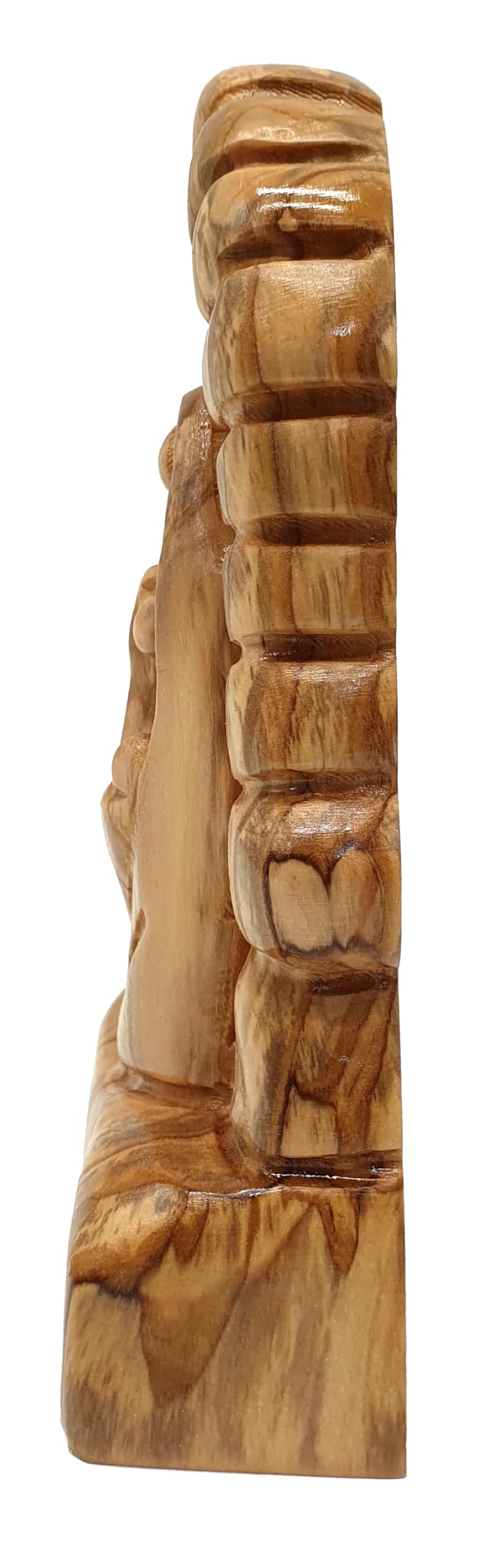 Zuluf Olive Wood Holy Family Nativity 5.9" - Hand Carved Joseph Mary Baby Jesus Statue Christmas Bethlehem Decor HOF062