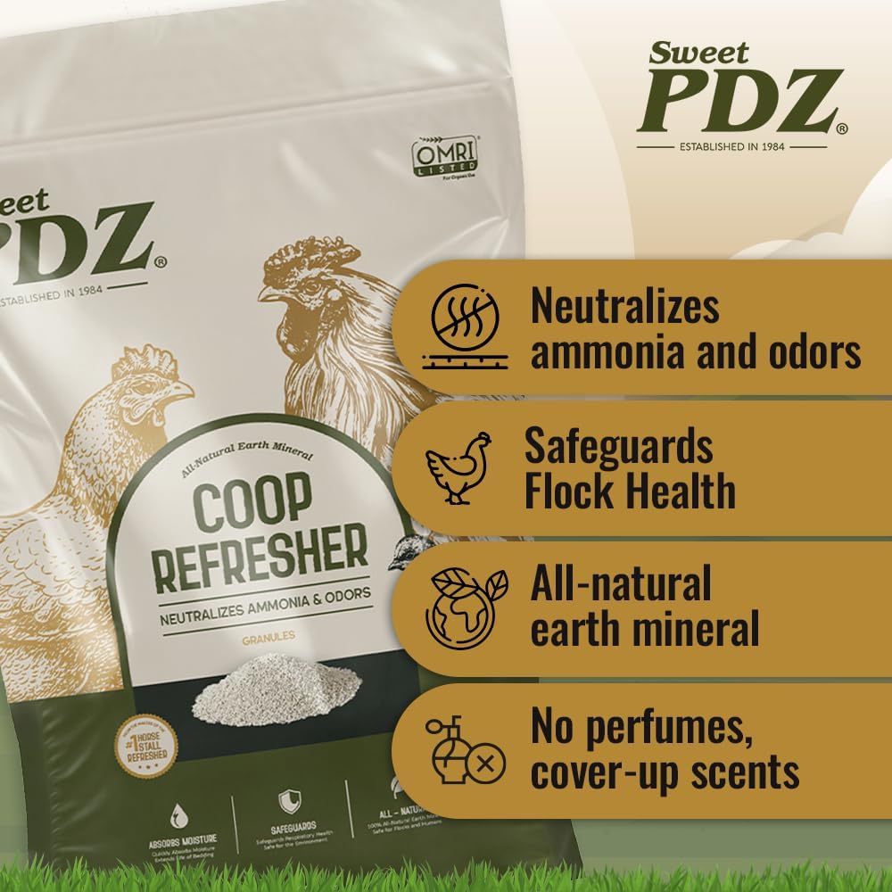 Sweet PDZ - Coop Refresher - Natural Zeolite Odor Eliminator for Chicken Coops - 10 lbs