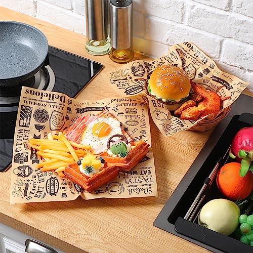 1400 Pcs Brown Deli Wax Paper Sheets 12x12 Inch Food Wraps - Outus