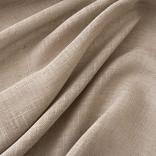 MIULEE Taupe Linen Curtains 52x96 Inch Pack of 2 Textured Window Drapes