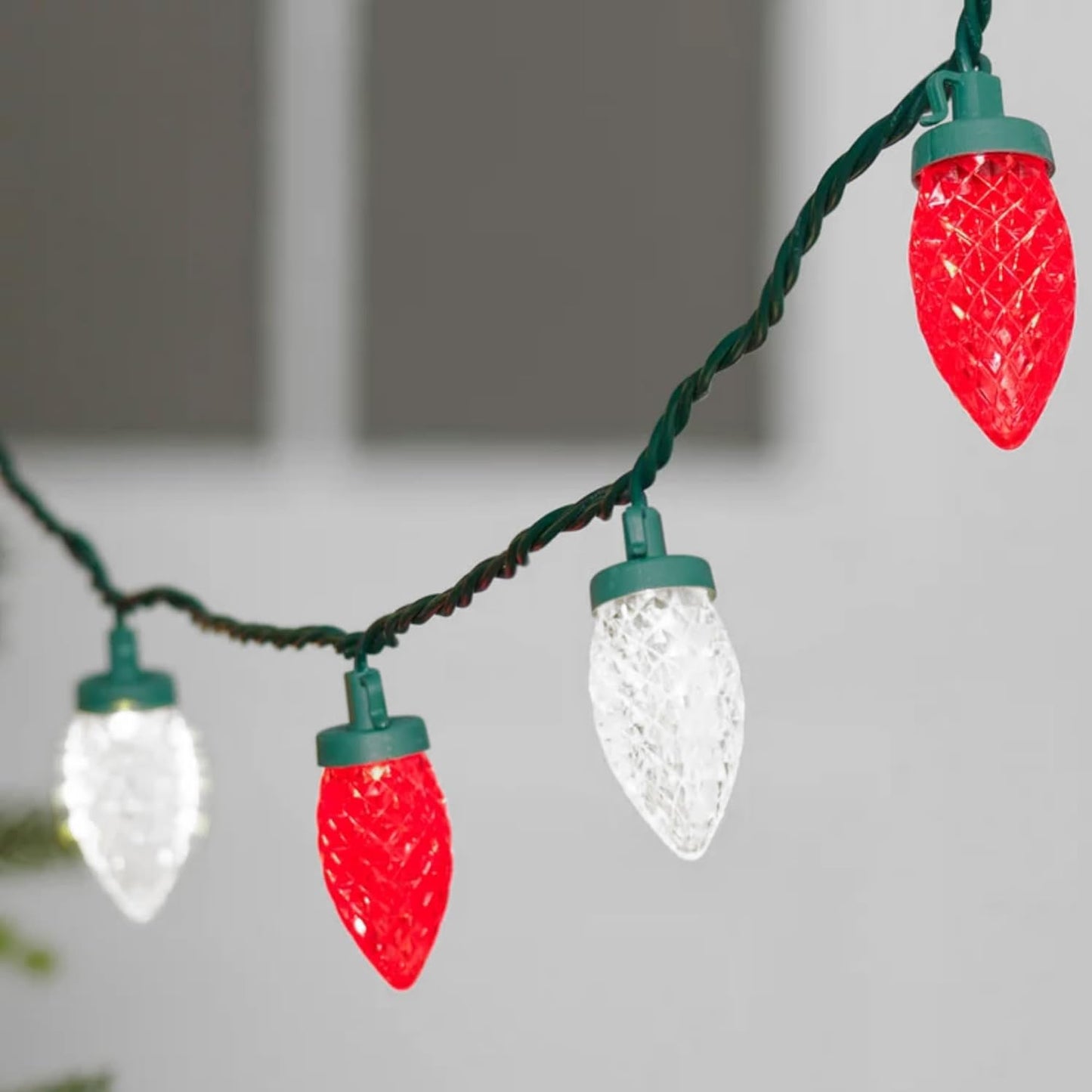 TW SHINE C9 Christmas Lights - 100 LED 66 FT Waterproof String Lights with 8 Modes Timer | Red & White