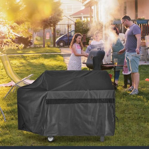 iCOVER 60-Inch Offset Smoker Cover - Heavy Duty Waterproof 600D BBQ Protection for Major Brands