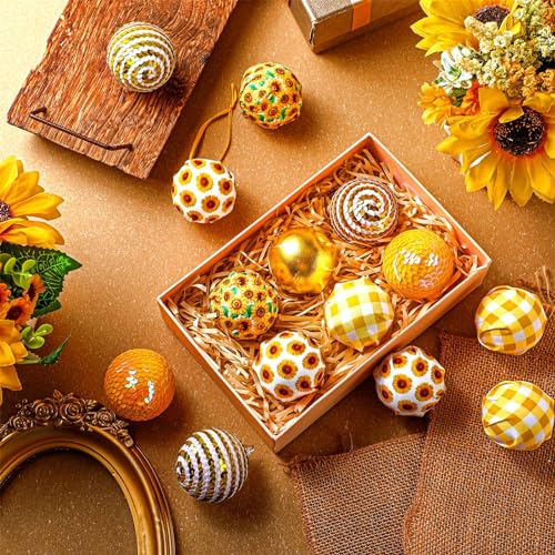 24 Pcs Sunflower Christmas Tree Ornaments - Cute Sunflower Hanging Decorations