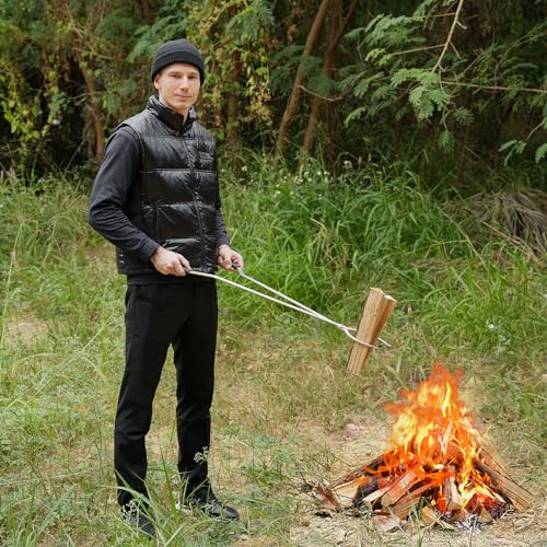 40-Inch Stainless Steel Fire Tongs Set - Heavy Duty Fireplace & Fire Pit Tool - Variation of 40