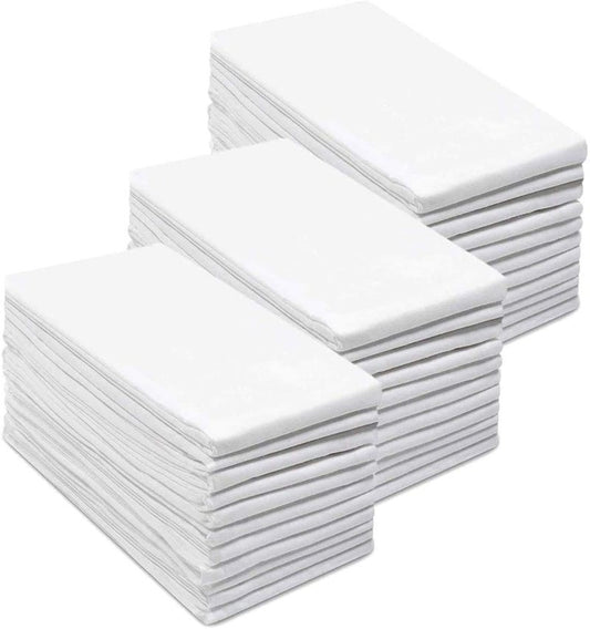 Simpli-Magic Flour Sack Kitchen Towels 24"x24" (12 Pack) – 100% Cotton, Lint-Free, High Absorbent Tea Towels – Perfect for Dish, Baking, Crafting