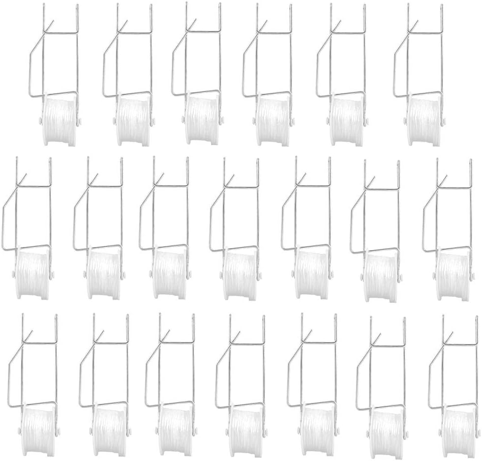 Skiennix 20 Pack Tomato Trellis Roller Hooks - 49.2FT String for Plants, Greenhouse & Vines